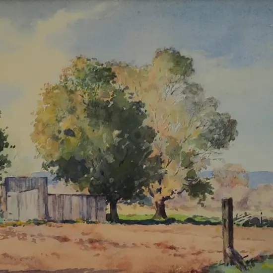 MONRO, J.S. - Farm Building with Trees