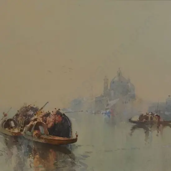 KNOX, William Dunn (1880-1945) - Venetian Scene with Gondolas