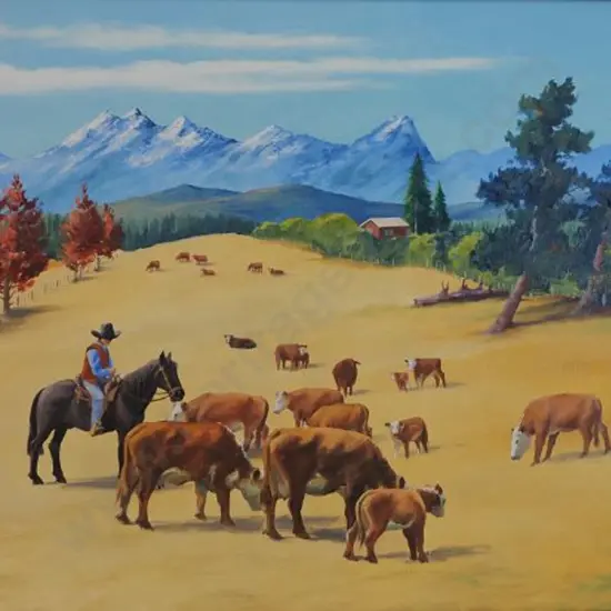 SCAIFE, Peter F. (1928-2011) - Cattle Roundup