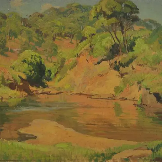 SAVAGE, Cedric D. (1901-1969) - Hill, Trees & Pond - Takaka