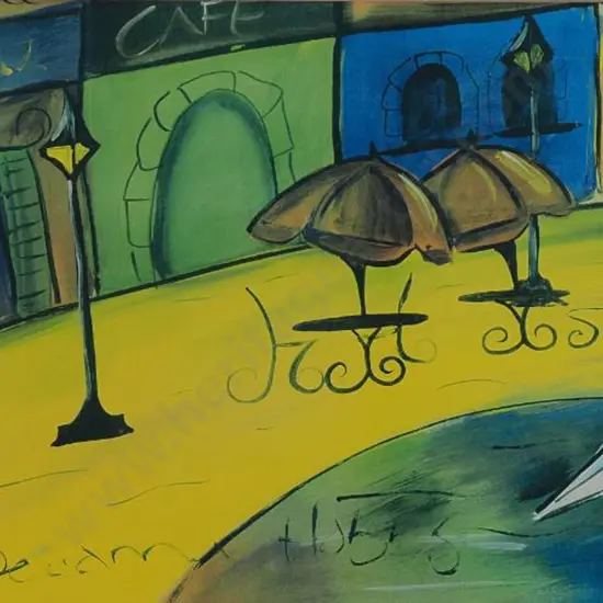 UNKNOWN artist - Street Scene with Café