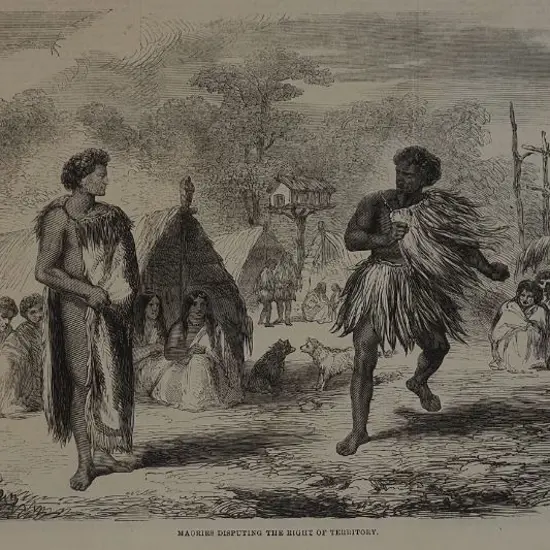 ILLUSTRATED LONDON NEWS - 1862 - Maoris Disputing the Right of Territory