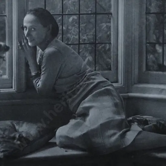 UNKNOWN Photographer - Anna Pavlova Reclining with Cat