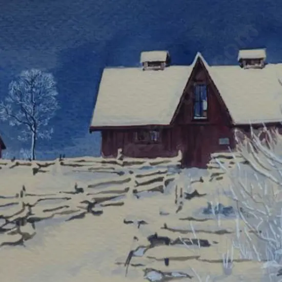 MASTERS, Shirley (1922-2010) - Farmhouse in Winter with Snow