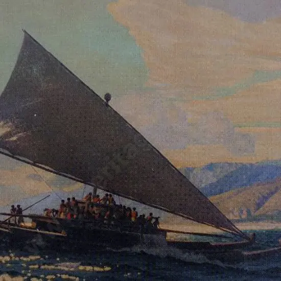 KING, Marcus (1891-1983) - Te Hekenga (Cook Island Natives nearing the Coast of NZ)