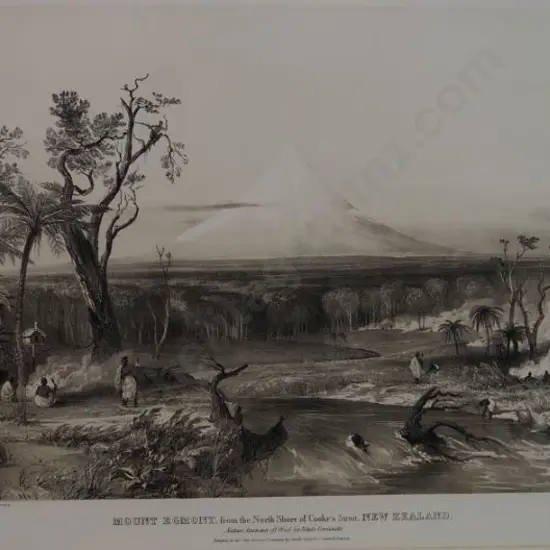 HEAPHY, Charles (1822-1881) - Mount Egmont from the North Shore of Cooke's (sic) Strait