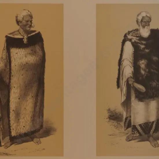 BARRAUD, Charles Decimus (1822-1897) - Chief Rangihaieta and Chief Te Puni - New Zealand Graphic & Descriptive (1877)