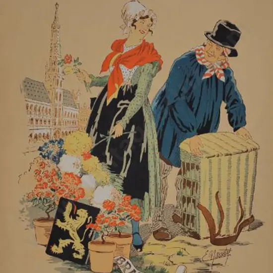 MAUDY, E. (Active 1930s-40s) - Man & Woman in National Dress - Brabant