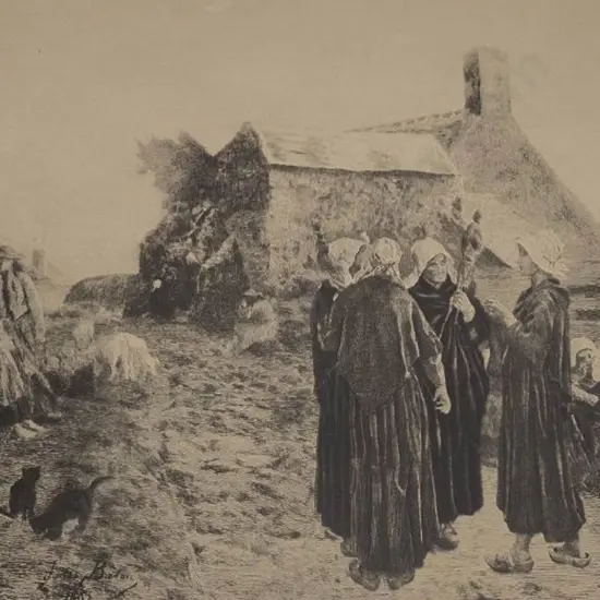 BRETON, Jules (1827-1906) - Evening in Finisterre