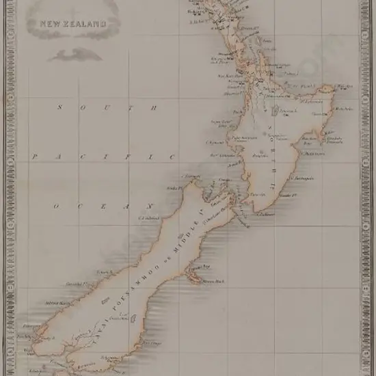 WYLD, James (1812-1887) - Map of New Zealand c. 1830 - Handcoloured