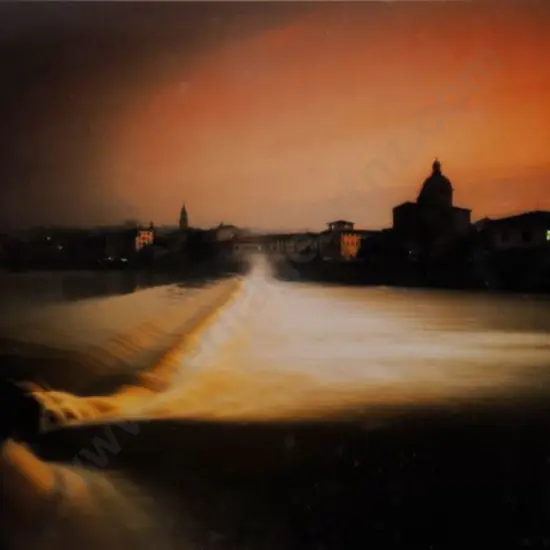 UNKNOWN Photographer - River alongside Town (European)