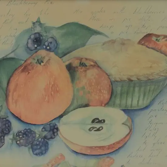 UNKNOWN artist - Still Life with Apple & Blackberry Pie