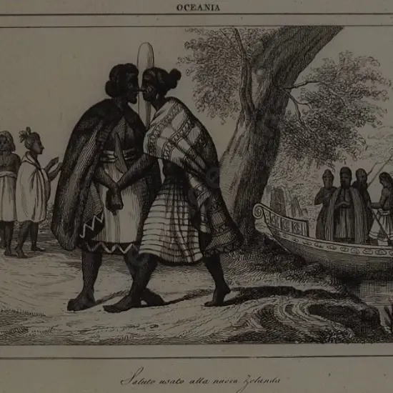 SAINSON, Louis de (1800-1874) - Oceania, Maoris giving a Hongi