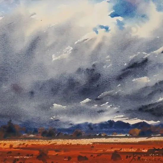 BADCOCK, John (1952-) - Storm over Wheatfields