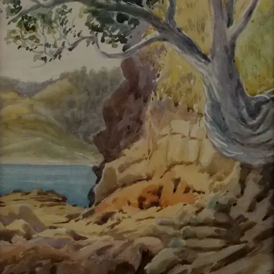 ROGERS, Herbert E. (-1945) - Inlet with Bank & Tree