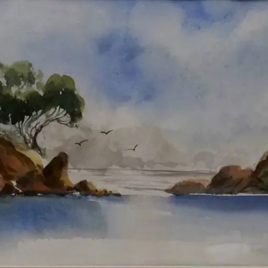 LAWRIE, Cherry (20th Cent.) - Inlet with Gulls