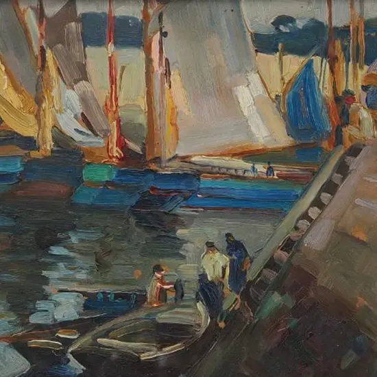 McCRACKEN, Francis (1879-1959) - Harbour Steps, Concarneau, 1925