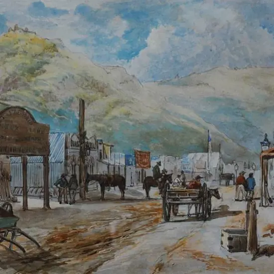 POWELL, David Jnr. (Active 1860s) - A Diggings Township, Dunstan, Otago c. 1860s