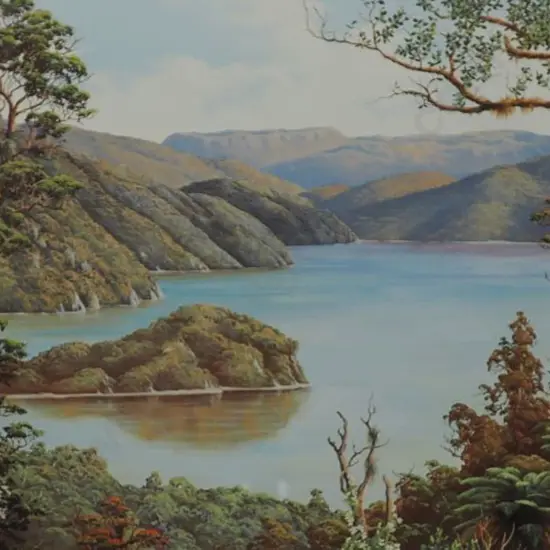 BLACKBURN, Jeanette (1940-) - Lake Okataina and Mount Tarawera