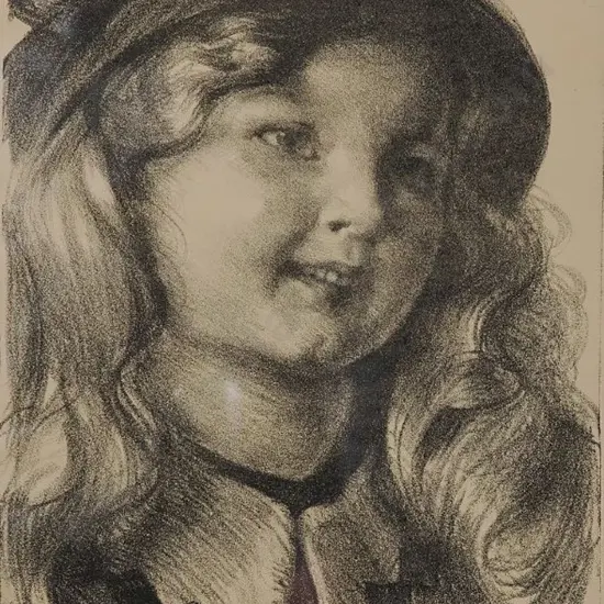 RICHARDSON, Harry Linley (1878-1947) - Head Study of Young Girl