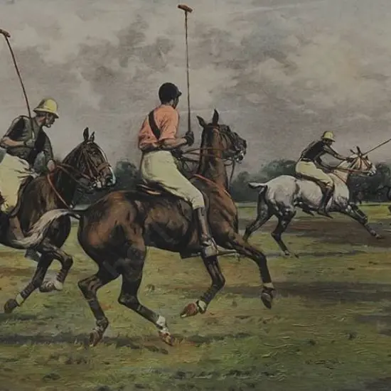 WRIGHT, George (1860-1944) - Getting Away with the Ball (Polo)