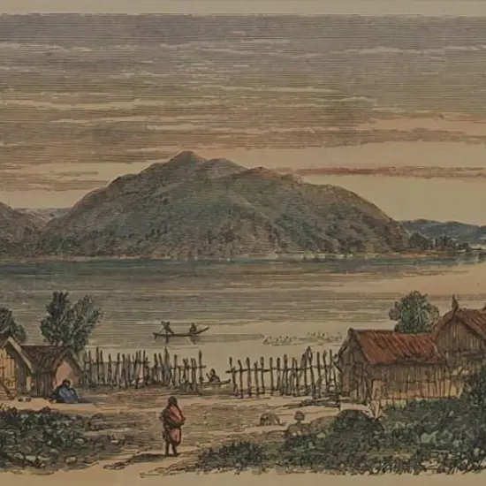 BARRAUD, Charles Decimus (1822-1897) - Island of Mokoia From Ohinimutu