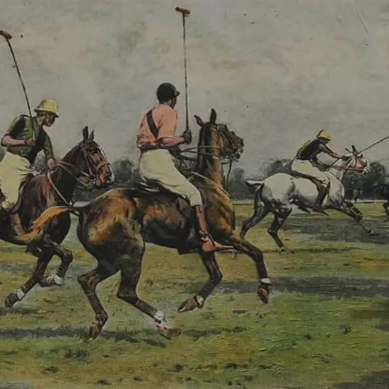 WRIGHT, George (1860-1944) - Playing Polo