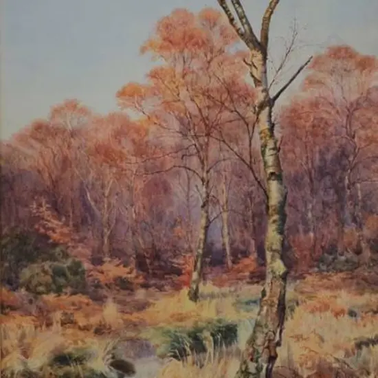 WALKER, F. H. - Birch Trees by Stream