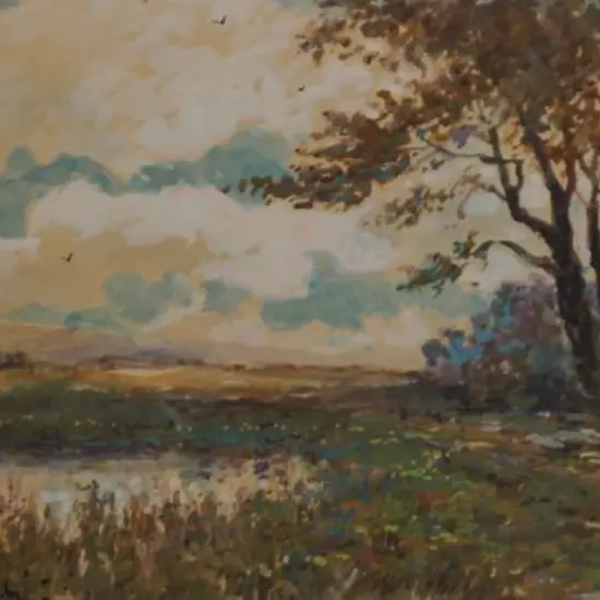 FLETCHER, Blythe (1890-1949) - Country Scene with Lady by Tree