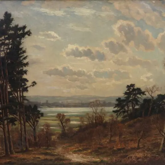 HARRIS, Edwin (19th Century) - Overlooking Inlet from Forest