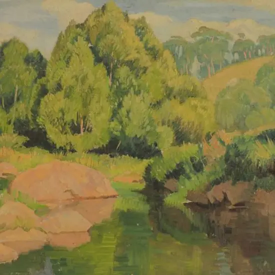 SAVAGE, Cedric D. (1901-1969) - Lake Edge with Rocks