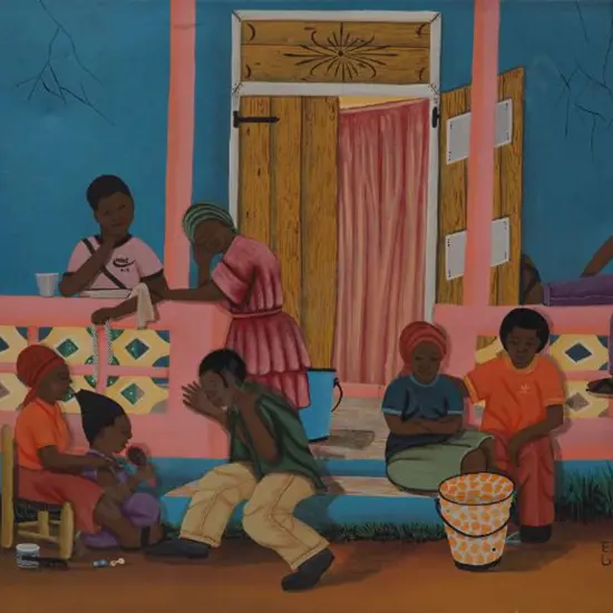 GAETAN, Eddy (20th Cent.) - Native Village Scene