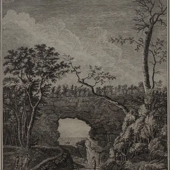 SPORING, Herman Diedrich (1730 - 1771) - Vue d'un Rocher troue de la Nouvelle Zelande (View of a Rock Hole in New Zealand), 1784