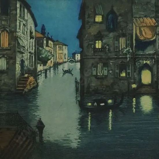 UNKNOWN Artist - Venice - Canal by Moonlight