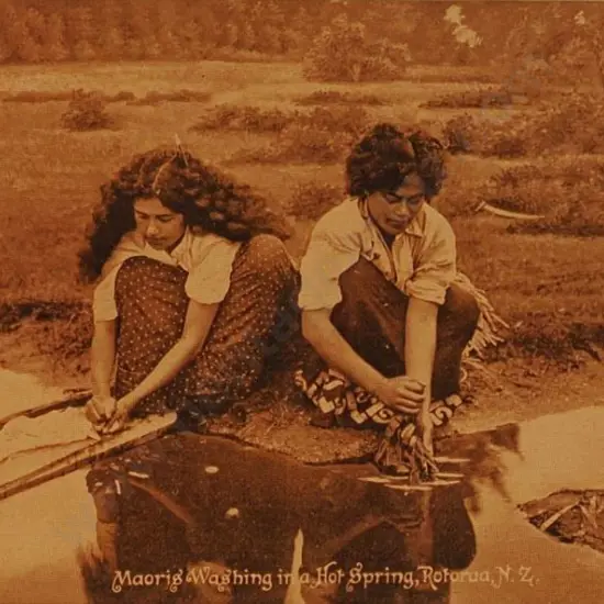 UNKNOWN Photographer - Maoris Washing in a Hot Spring, Rotorua