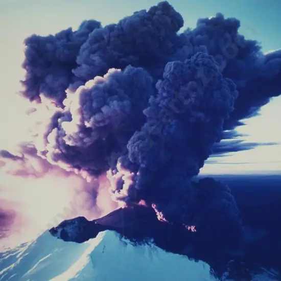 UNKNOWN Artist (A28) - Mount Ruapehu in Eruption