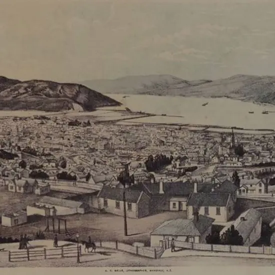 BURTON Bros (Active 1880s-1890s) - Original Litho of Dunedin 1889 from - New Zealand Illustrated