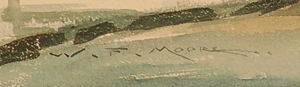 MOORE, William Francis (1934-2020) - Street Scene, Akaroa Image 1++