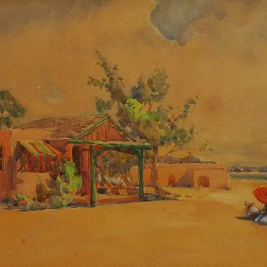 HILL, Mabel (1872-1956) - Portrait of the Artist in Tahiti, 1928