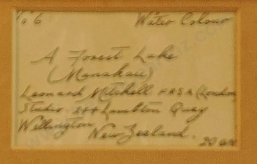 MITCHELL, Leonard (1925-1980) - A Forest Lake Manakau Image 1++