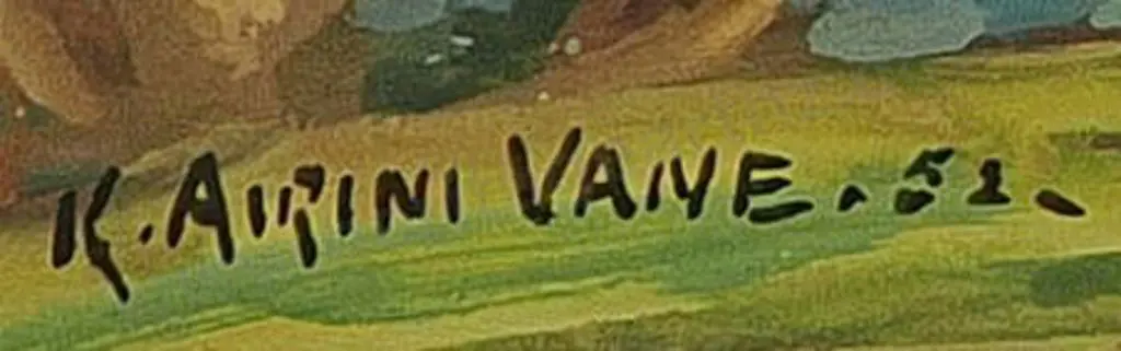 VANE, K. (Kitty) Airini (1891-1965) - Northern Estuary with Pohutukawa Trees Image 1++