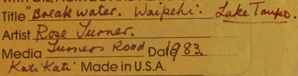 TURNER, Rose - Breakwater, Lake Taupo Image 1++