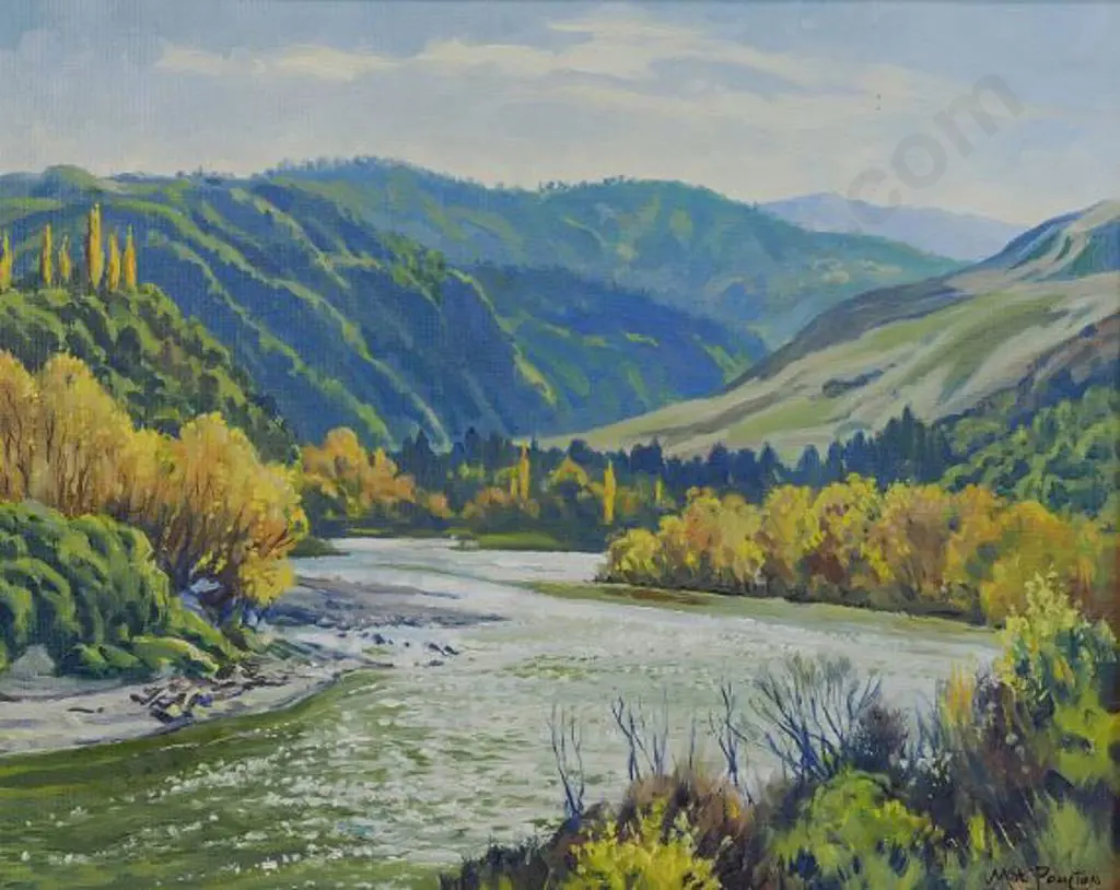 POULTON, Maurice A. (1909-1983) - Morning Light, Whanganui River Image 1++