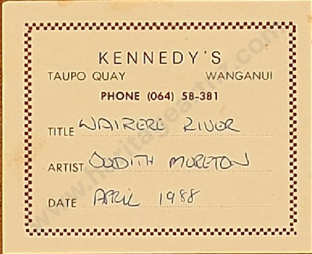 MORETON, Judith (1940-) - Wairere River off Kaimai Ranges, 1988 Image 1++