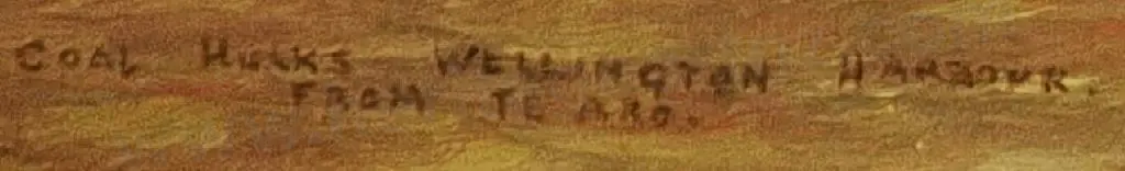 GAUT, Joseph (1860-1934) - Coal Hulks, Wellington Harbour, 1883 Image 1++