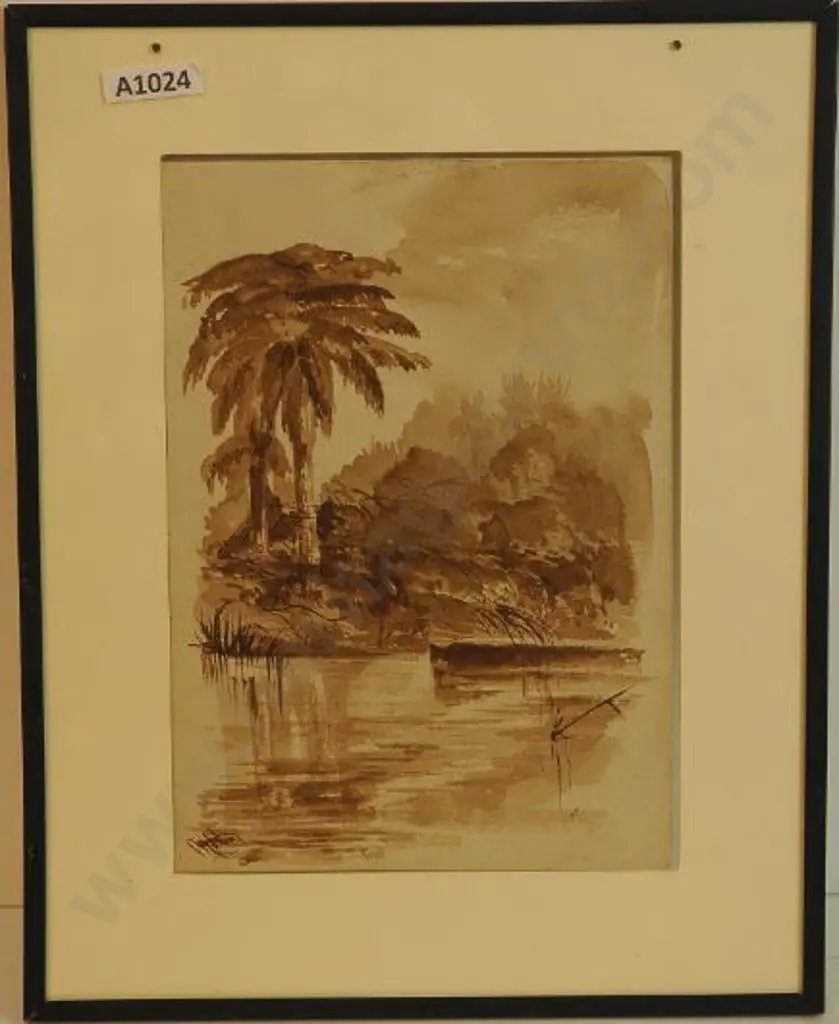 HORNE, Constance - Country Stream (plus a bonus picture on reverse) c.1889 Image 1++