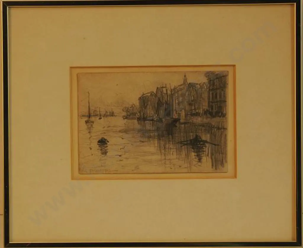 EMANUEL, Frank L (1866-1948) - Riverside Buildings Image 1++