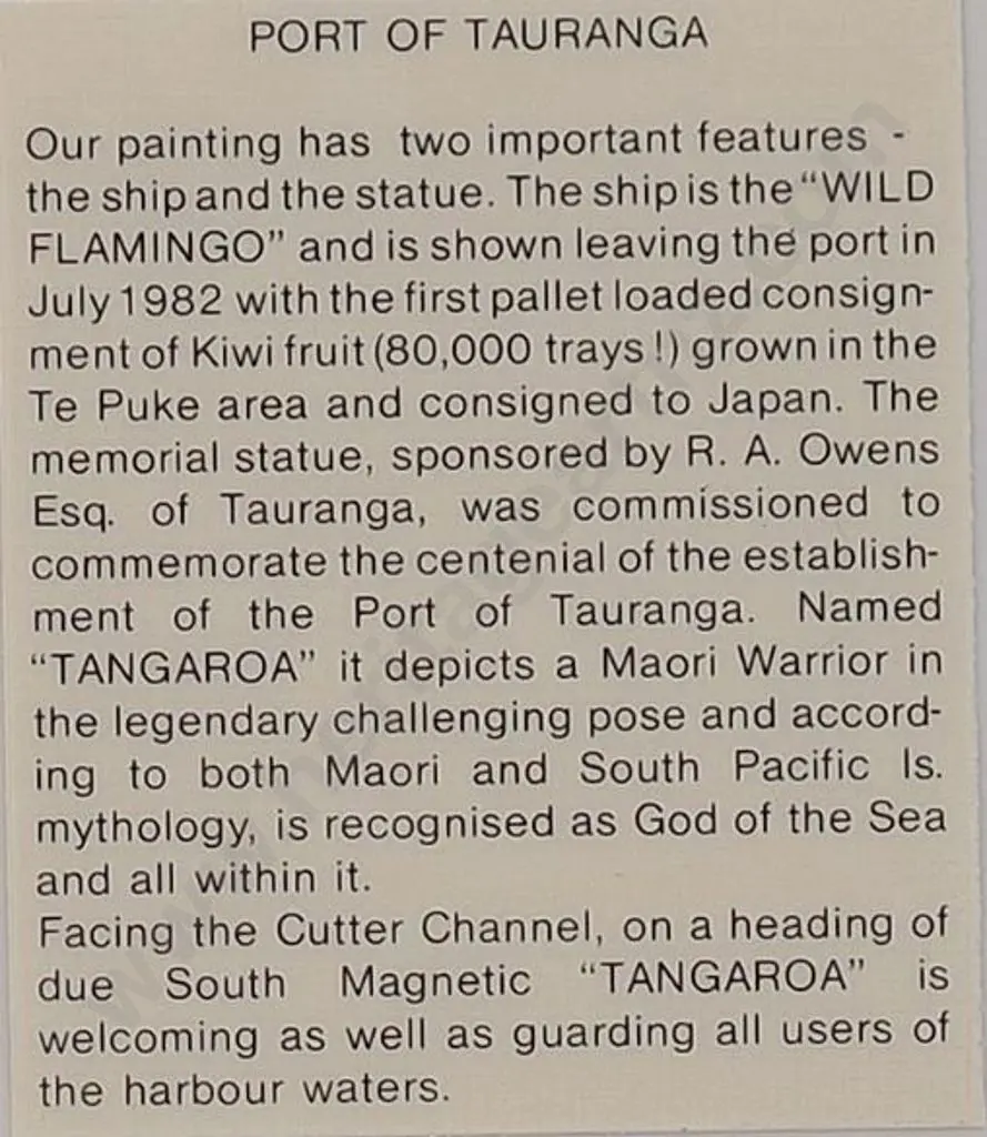 SPEEDY, John (1940-) - Port of Tauranga Image 1++