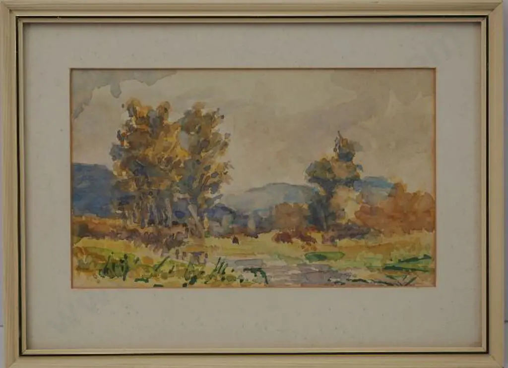 CROMPTON-SMITH, Maurice (1864-1953) - Scene in Hutt Valley c. 1890 Image 1++