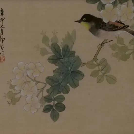 UNKNOWN artist - Small Bird on Tree Branch (Japanese)